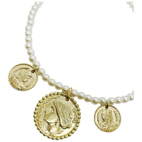 Collana Di Perle E Monete D'oro - Foto 2