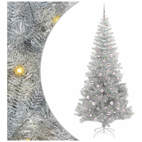 Albero di Natale con 300 LED con supporto Argento 240 cm PET - Foto 1