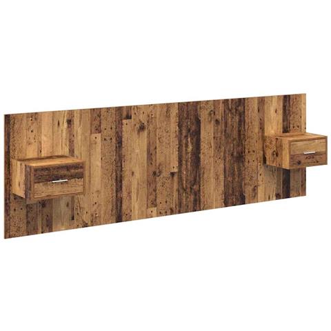 Testata con Comodino 3 pcs Legno vecchio Legno multistrato - Foto 1