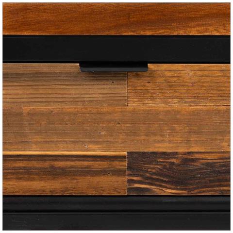 Vetrina In Legno Di Recupero Nero Con 2 Ripiani 72x40,5x158,5h Cm - Foto 8