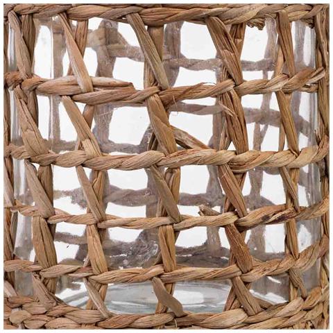 Vaso In Vetro Rivestito In Fibre Naturali D16x25h Cm - Foto 6