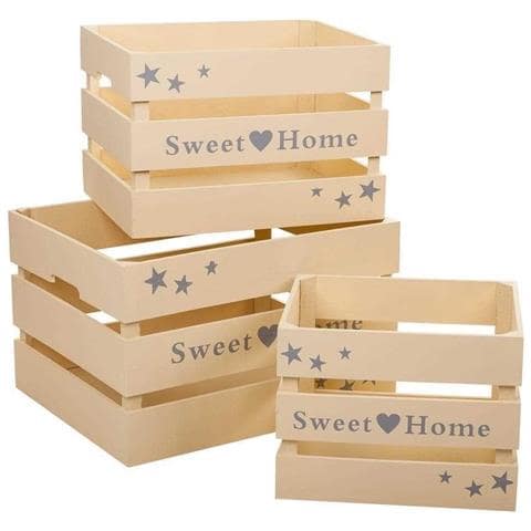 Set Di 3 Cassetti In Legno Laccato Beige - Foto 1