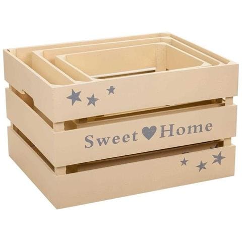Set Di 3 Cassetti In Legno Laccato Beige - Foto 2
