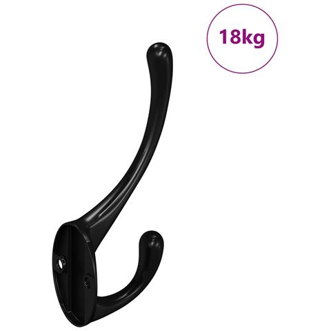 Gancio per vestiti 346 pcs Nero 102 x 29 x 47mm Lega di Zinco - Foto 1
