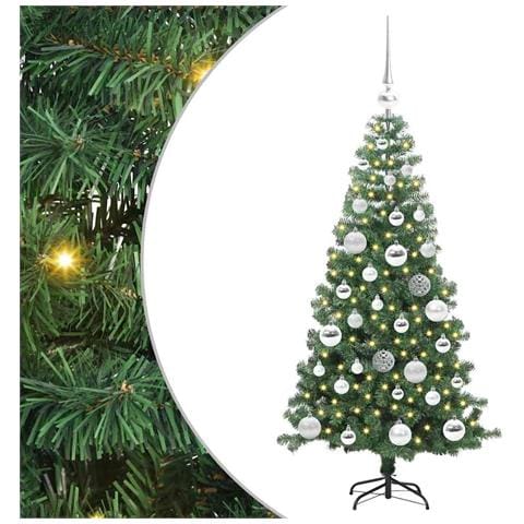 Albero di Natale con 150 LED con supporto Verde 120 cm PVC - Foto 1