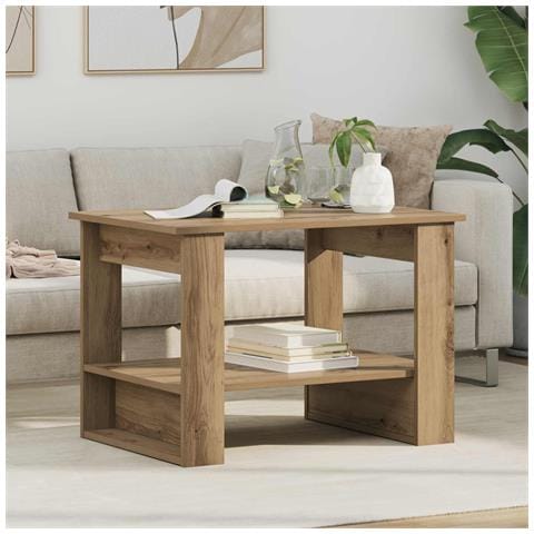 Tavolino da salotto Rovere artigianale 72 x 50 x 50 cm - Foto 2