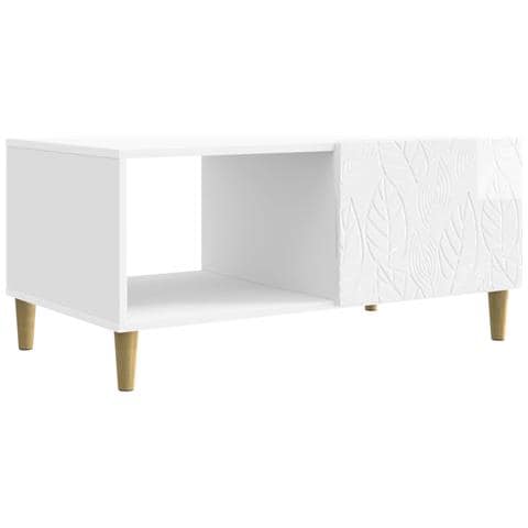 Tavolino da salotto Bianco Lucido 90 x 50 x 40 cm - Foto 1