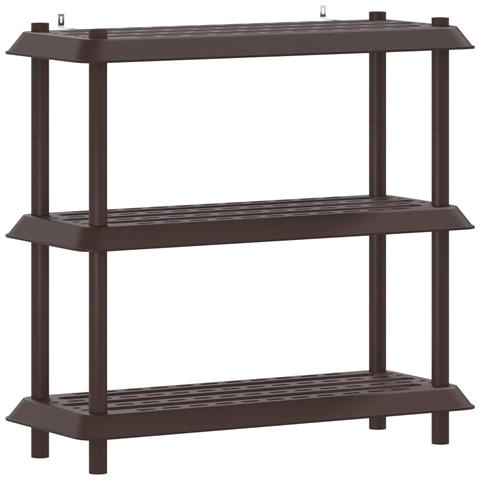 Unità di scaffalatura 3 livelli 100 x 40 x 96 cm PP Marrone - Foto 1