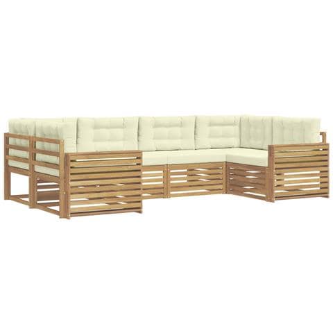 Set di divani da esterno 6 pcs Bianco e Crema - Foto 1