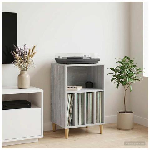 Supporto per Giradischi Sonoma grigio 47 x 39,5 x 74,5 cm - Foto 2