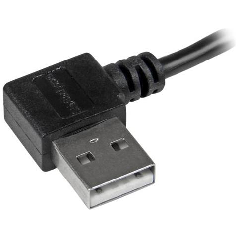 Cavo da Usb a micro USB con connettori ad angolo destro - M / M da 1 m Nero - Foto 2