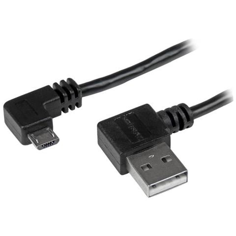 Cavo da Usb a micro USB con connettori ad angolo destro - M / M da 1 m Nero - Foto 1