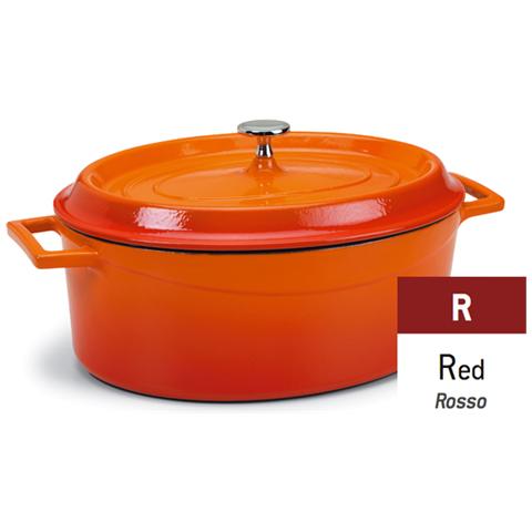 Mini Cocotte Ovale, Mini Casseruola Alta Ovale In Ghisa Completa Di Coperchio Rosso - Diametro Cm 12x9 - Altezza Cm 6-capacità Lt 0,4 - Foto 1