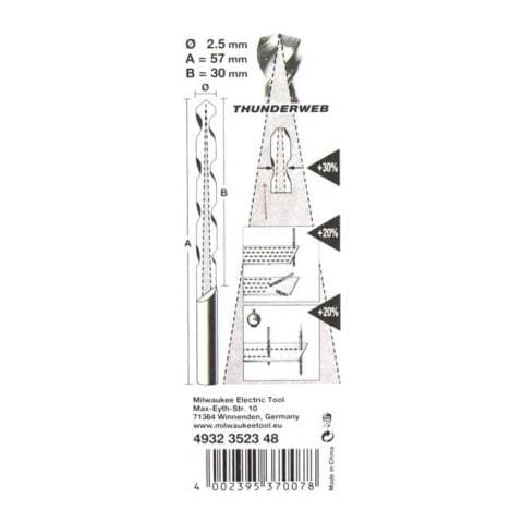 Confezione Da 2 Trapano Metallo Bit Hss-g Thunderweb 2,5 X 57 Mm 4.932.352,3480 - Foto 6