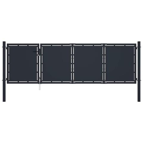 Cancello Per Giardino In Acciaio 350x75 Cm Antracite - Foto 1