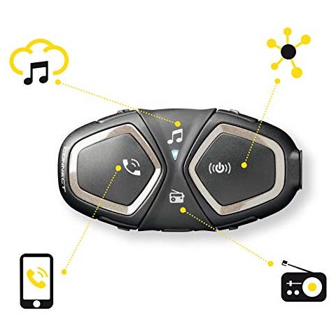 Collegare Bluetooth Intercom Cellularline Per Comunicazione In Moto Uso Pilota Passeggero Distanza Massima 10mt Autonomia Fino 12 Ore Mp3 Gps Impermeabile Universale Doppio Nero - Foto 5