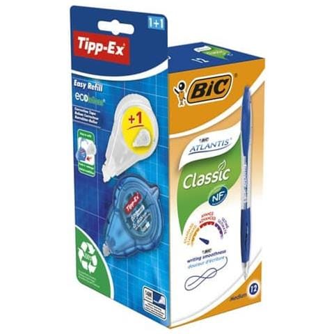 Penne A Sfera A Scatto Atlantis Classic M 1 Mm Nero Promo Pack 12 Pz + Correttore - 989679 - Foto 1