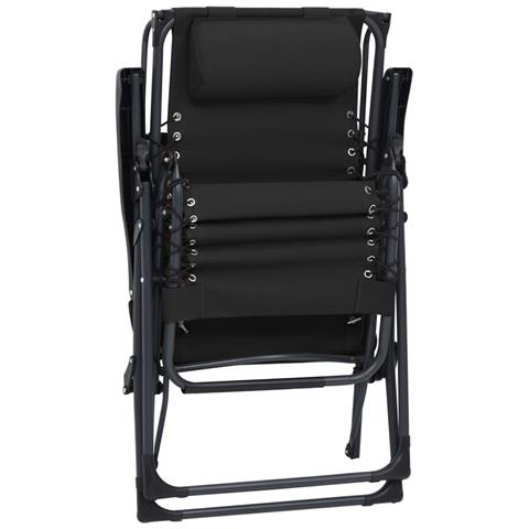 Sdraio Pieghevole in Textilene Nera - Foto 2