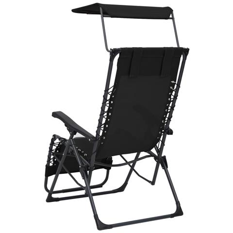 Sdraio Pieghevole in Textilene Nera - Foto 10