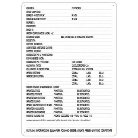 Cartello Concessione Edilizia Cm 60 X 80 X 10 Pz - Foto 1