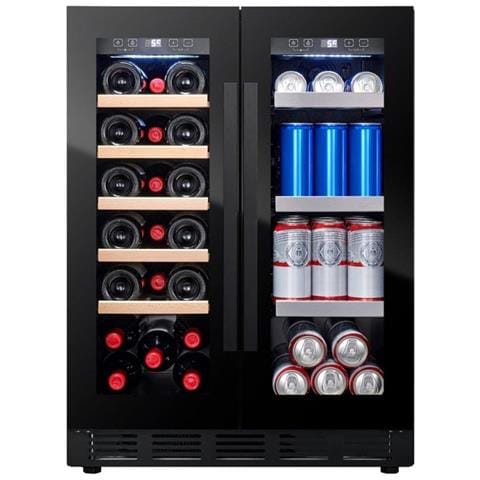 Cantinetta Vino da Incasso Arctic Collection 60 Duo con Doppia Temperatura Capacità 20 Bottiglie / 55 Lattine da 330 ml Classe G Colore Nero - Foto 1
