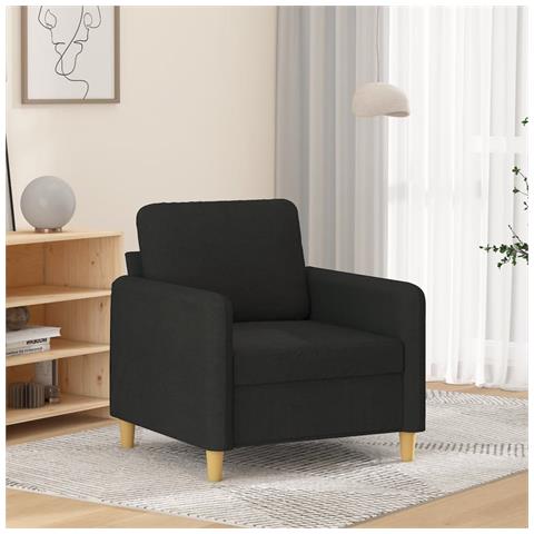 Poltrona Nera 60 Cm In Tessuto - Foto 1