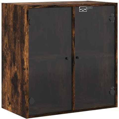 Mobile A Muro Con Ante In Vetro Rovere Fumo 68x37x68,5 Cm - Foto 2