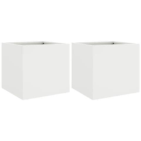 Fioriere 2 pz Bianche 32x30x29 cm in Acciaio - Foto 1