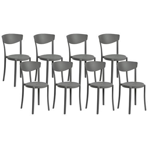 Set Di 8 Sedie Da Pranzo Grigio Scuro Vieste - Foto 7