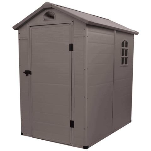 Casetta Cottage Da Giardino Porta Attrezzi In Resina Effetto Legno Cortina Marrone - Foto 1