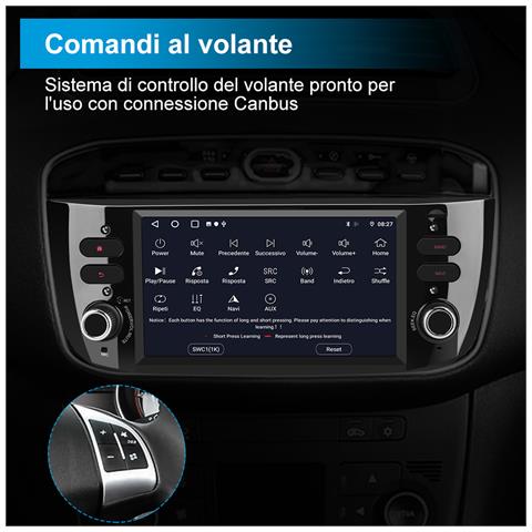 Autoradio Per Fiat Punto Evo (2012-2017) Bluetooth Car Radio (2+32gb) Carplay /android Auto Wifi Gps Fm Rds Comandi Al Volante - Foto 7