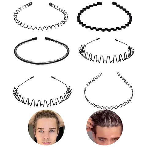 Confezione Da 6 Diademi Ondulati In Metallo Black - Foto 1