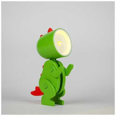 Puppy Dinosauro Mini Lampada Verde A Forma Di Dinosauro Da Tavolo Pieghevole A Led Luce Calda Regolabile E Tascabile Per La Lettura O Illumina Sul Tuo Comodino O Scrivania Pile Incluse - Foto 1