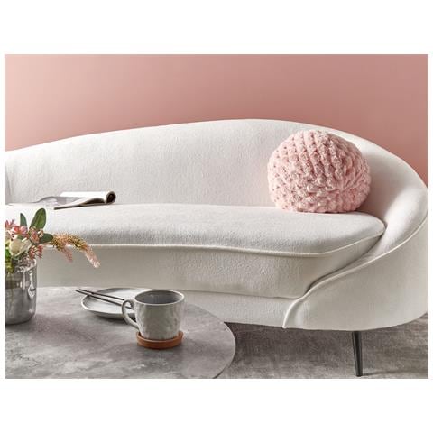 Cuscino Decorativo Rosea Finta Pelliccia 30 X 30 Cm Tinta Unita Rosa - Foto 1