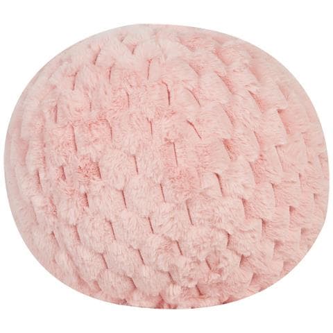 Cuscino Decorativo Rosea Finta Pelliccia 30 X 30 Cm Tinta Unita Rosa - Foto 2