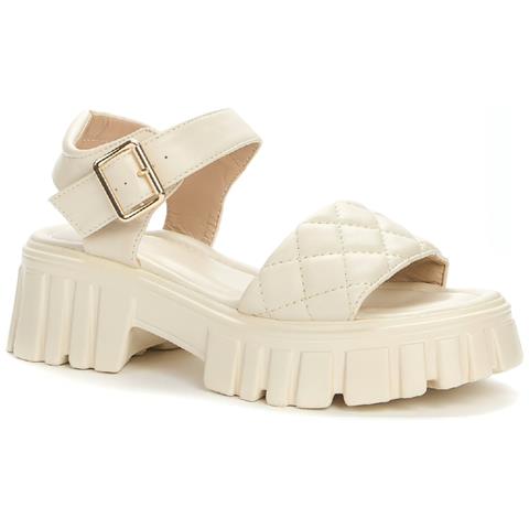 Beige Casual Open Sandals Sandali Sintetico E Tessile Scarpe Donna Beige Eu 38, 937121/02-03 - Foto 1