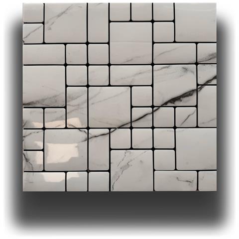 Piastrelle 3d Autoadesive In Pet Acustiche E Isolanti 30x30cm (4mm Spessore) Mosaico Carrara - Foto 1