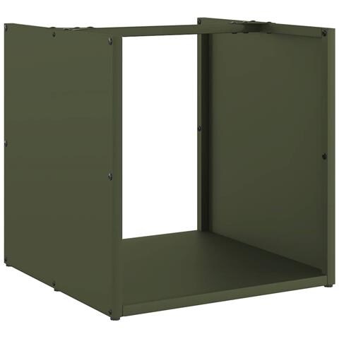 Rastrelliera per Legna da Ardere Verde Oliva 40x40x40 cm - Foto 1