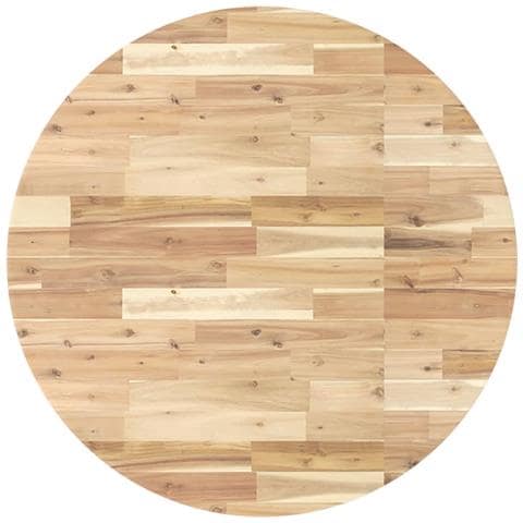 Piano Tavolo Rotondo 90x4 Cm In Legno Massello Di Acacia - Foto 2