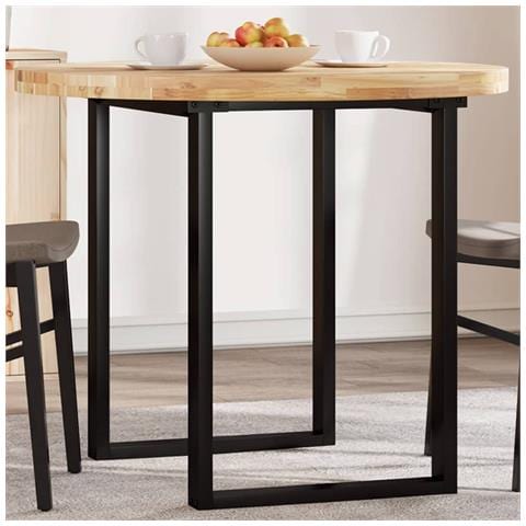 Piano Tavolo Rotondo 90x4 Cm In Legno Massello Di Acacia - Foto 1