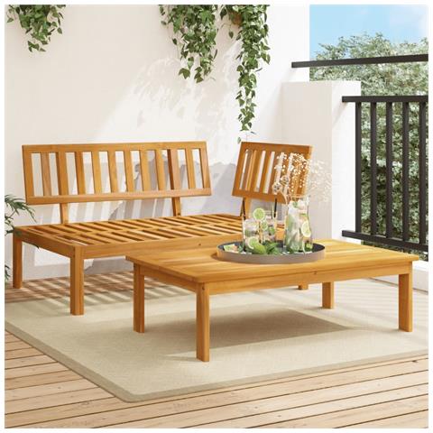 Set Divani Pallet Da Giardino 2pz In Legno Massello Di Acacia - Foto 1