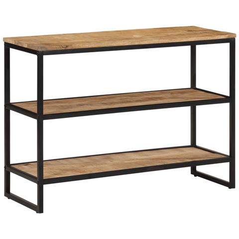 Tavolo Consolle 100x35x70 Cm In Legno Massello Di Mango Grezzo - Foto 2