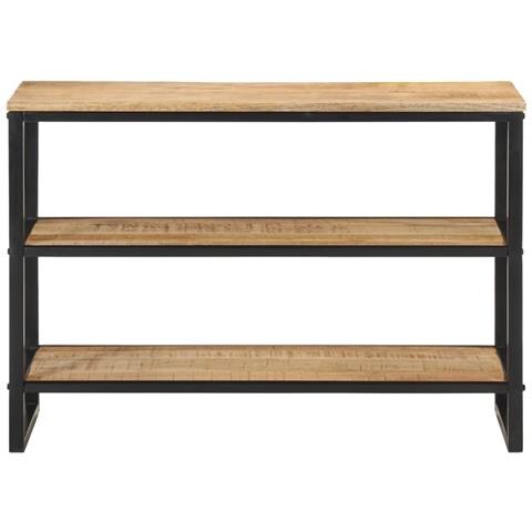 Tavolo Consolle 100x35x70 Cm In Legno Massello Di Mango Grezzo - Foto 1