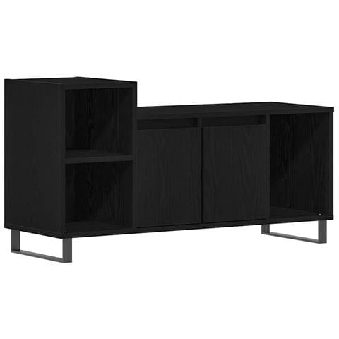 Mobile TV  Nero Rovere 100x35x55 cm Legno ingegnerizzato - Foto 1