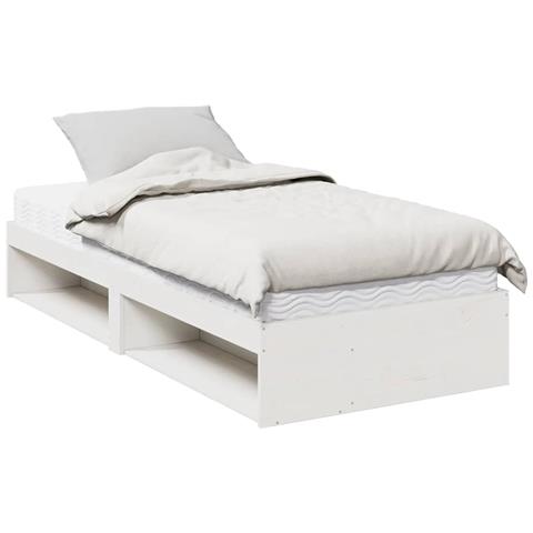 Dormeuse con Materasso Bianca 90x190 cm Legno Massello di Pino - Foto 1