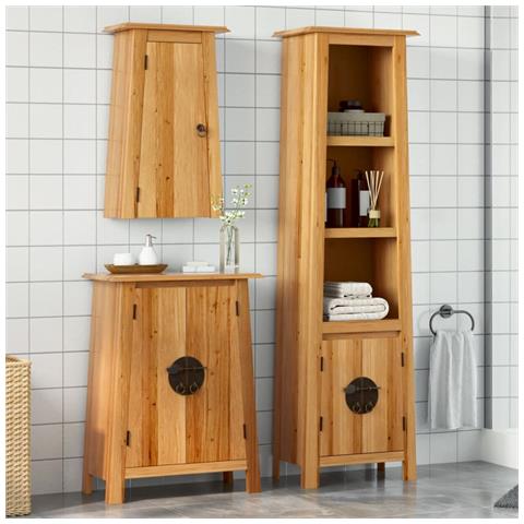 Set Mobili da Bagno 3 pz in Legno Massello di Pino - Foto 2