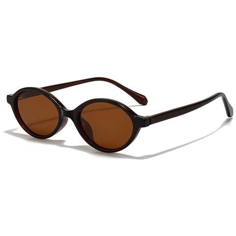 Occhiali Da Sole Ovali Piccoli Compatibili Con Tr90 E Tac, Stile Retrò Unisex Con Lenti Polarizzate Per Protezione Solare E Streetwear Brown - Foto 1