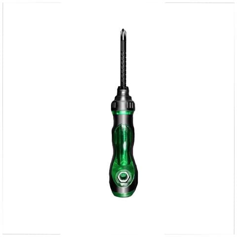 Cacciavite Telescopico A Cricchetto 6x155 - Cacciavite Magnetico Multi-bit Verde - Foto 1