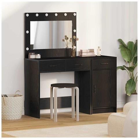 Tavolo da Trucco 2 pcs Nero 40 x 41 x 75 cm Legno multistrato - Foto 2
