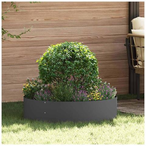 Vasi da giardino 5 pcs Nero 80 x 80 x 20 cm Acciaio - Foto 2